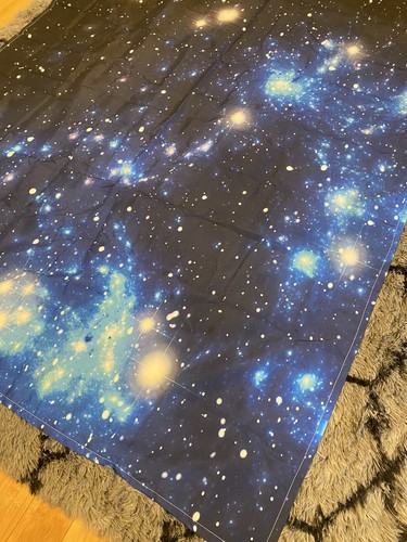 Starry Night Galaxy Space Stars Sky Fabric Reusable Washable Tablecloth/Tapestry - Picture 16 of 16