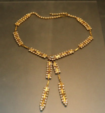 Vintage Rhinestone Drop Necklace Victorian Style