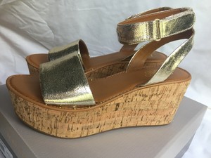 franco sarto gold wedges