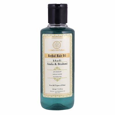 KHADI NATURAL Amla and Brahmi Herbal Hair Oil, 210ml