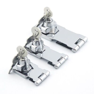 2,5''3'' 4 ''Hasp Locking Hochleistungs-Chrom+2 Schlüssel & Schrauben Schuppen Tür