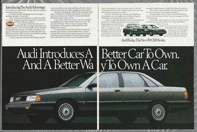 1989 AUDI 100/200 2-page advertisement, Audi 100 200 sedan 