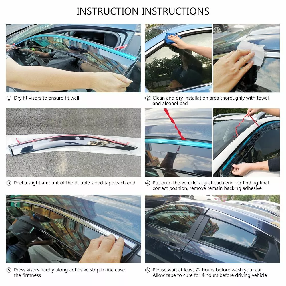 For 17 21 Honda Civic FK 5DR Hatchback Window Visor Rain Guard