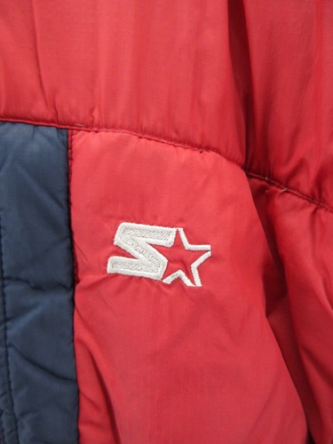 VINTAGE Starter Jacket Men XXL Tall Blue Red Reversible Down Feather Puffer * - Picture 5 of 24