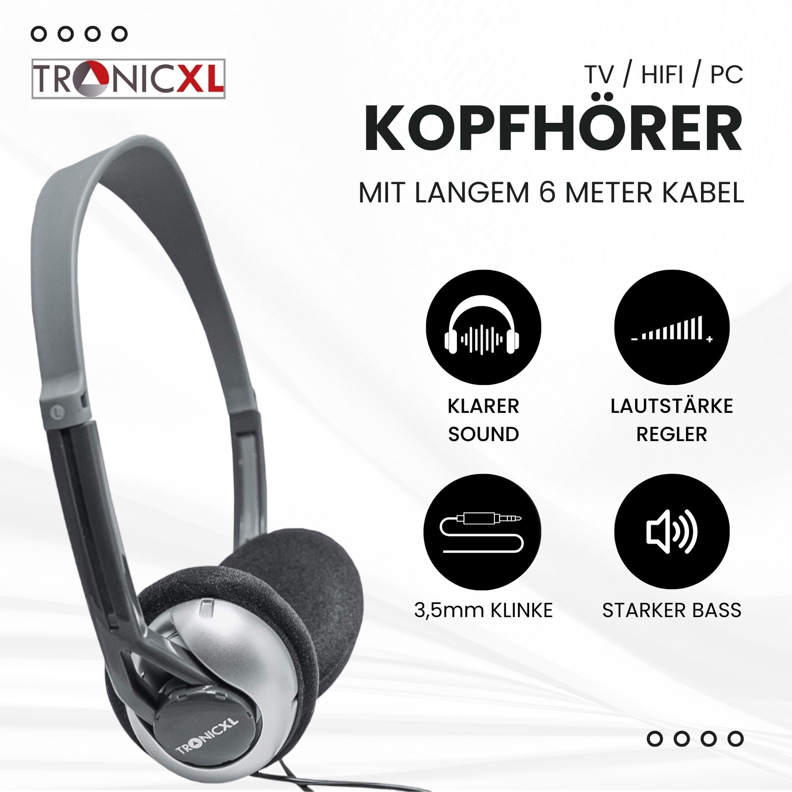 Fernseher Kopfh rer 3 5mm Klinkenstecker Mit 6 Meter Langes Kabel fernseher-kopfh-rer-3-5mm-klinkenstecker-mit-6-meter-langes-kabel