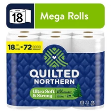 Quilted Northern Ultra Soft & Strong 18 Mega Rolls 5X Stronger* Premium Paper