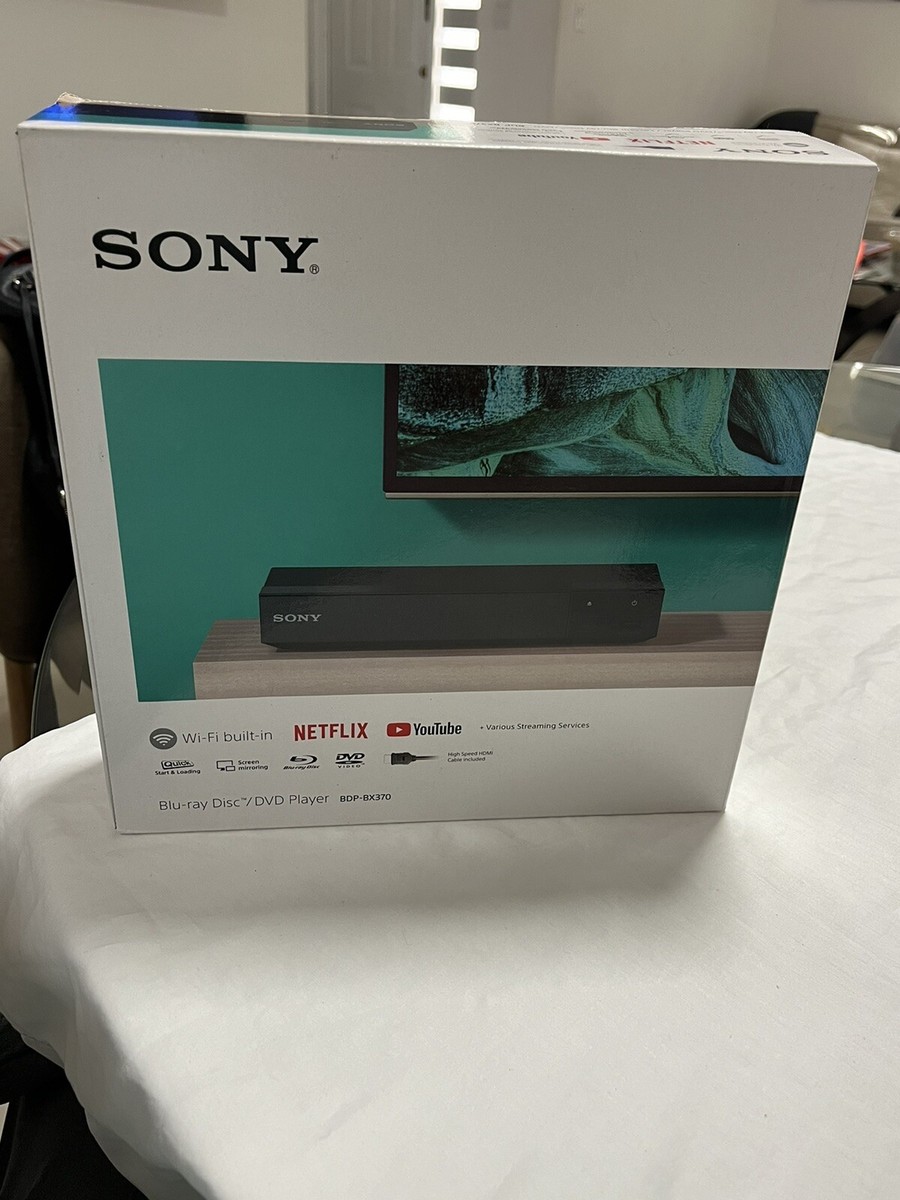 SONY BDP-BX370 Blu-Ray Disc/DVD Player Wi-Fi Built-in HDMI Cable