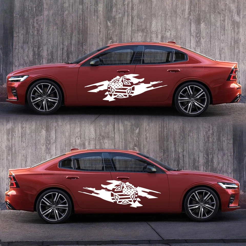 Adesivos para porta de carro decalque bandeira americana estrela gráficos decoração vinil impermeável 2 peças - Imagem 4 de 4