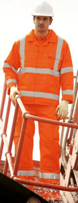 Arco Hi-Vis fluoreszierend orange Warnjacke Klasse 3 Warnband Arbeit