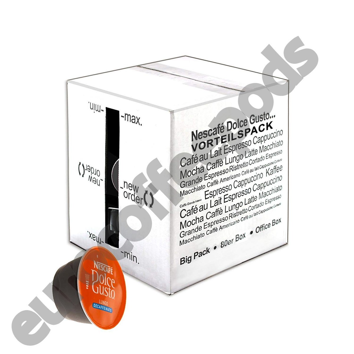 Nescafe Dolce Gusto Lungo Decaf Coffee, 80 Pods, 80 Drinks UK