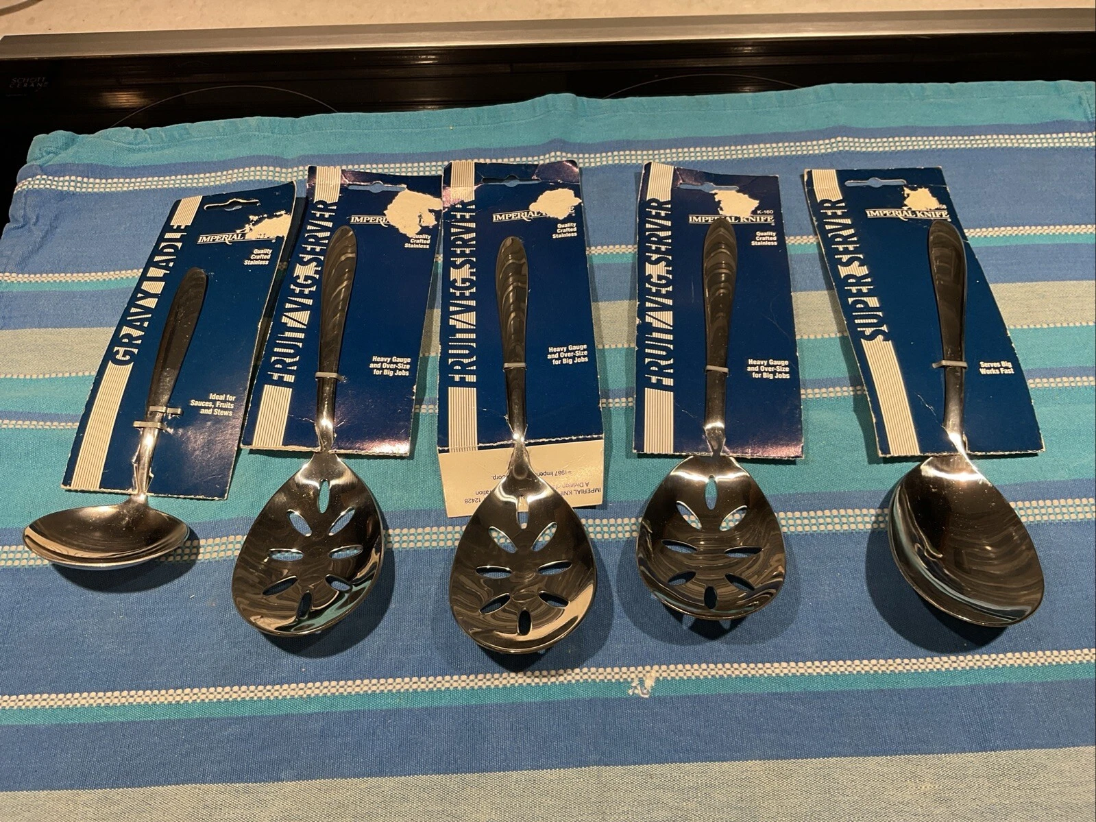 1987 Imperial Stainless Super Fruit & Vegetable Servers Plus Gravy And Regular
