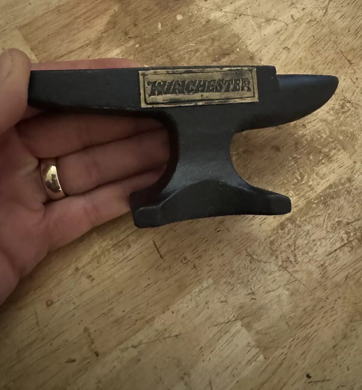 Winchester Rifles Anvil Gunsmith Cast Iron Blacksmith Paperweight Gun Collector