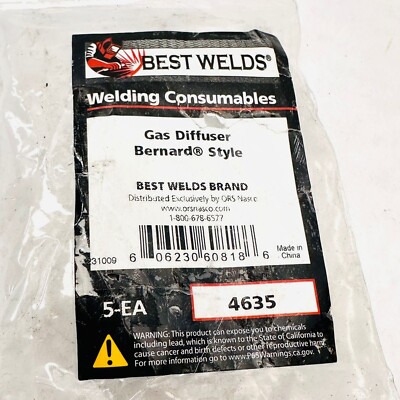 (PACK OF 5) BEST WELDS GAS DIFFUSER  BERNARD STYLE 4635