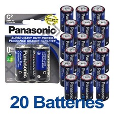 20x Panasonic C Batteries Super Heavy Duty Power Carbon Zinc Battery Exp 02/2027