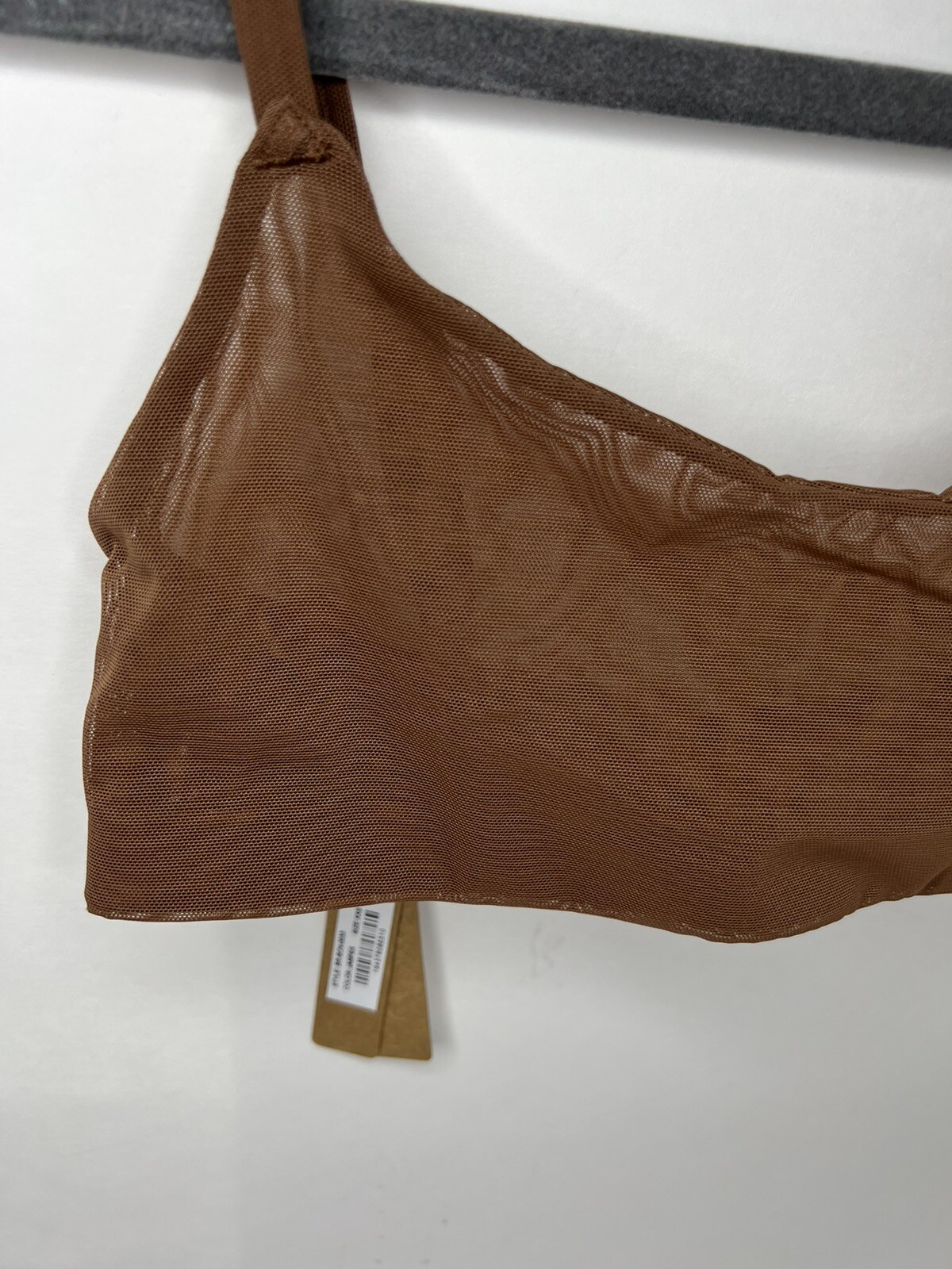 Skims Mesh Scoop Neck Bralette Bra Size XXS Color Jasper New With Tags SOLD OUT image 3