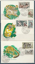 Madagascar carte 1er jour nature faune lémuriens poste et poste aérienne   1961