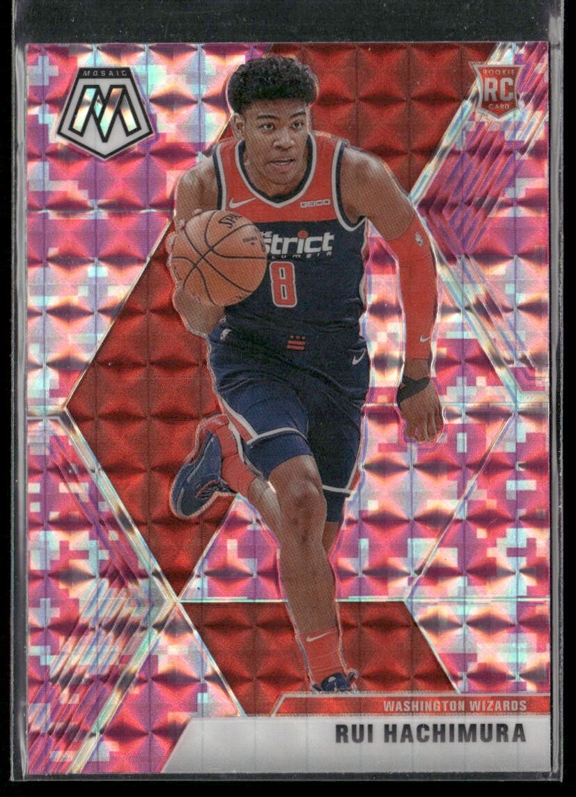 2019-20 Panini Mosaic Rookies Pink Camo Prizm Rui Hachimura #231 Rookie RC