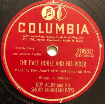 Roy Acuff-The Pale Horse And His Rider / Were You There 1949 20550 ...
