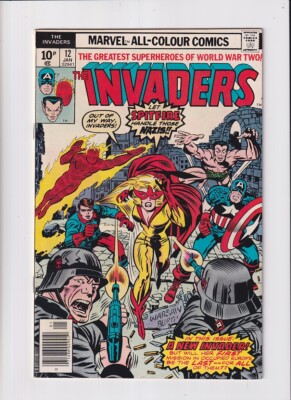 Invaders (1975) #  12 UK Price (8.0-VF) (1175749) 1st Spitfire (In uniform) 1976
