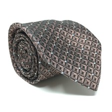 VINTAGE Karl Lagerfeld Classic Tie Bronze Gray Geometric 100 Silk Made Italy