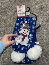 KNIT SCARF WITH LED LIGHTS SNOWFLAKE SNOWMAN WINTER SUPER Batteries Included