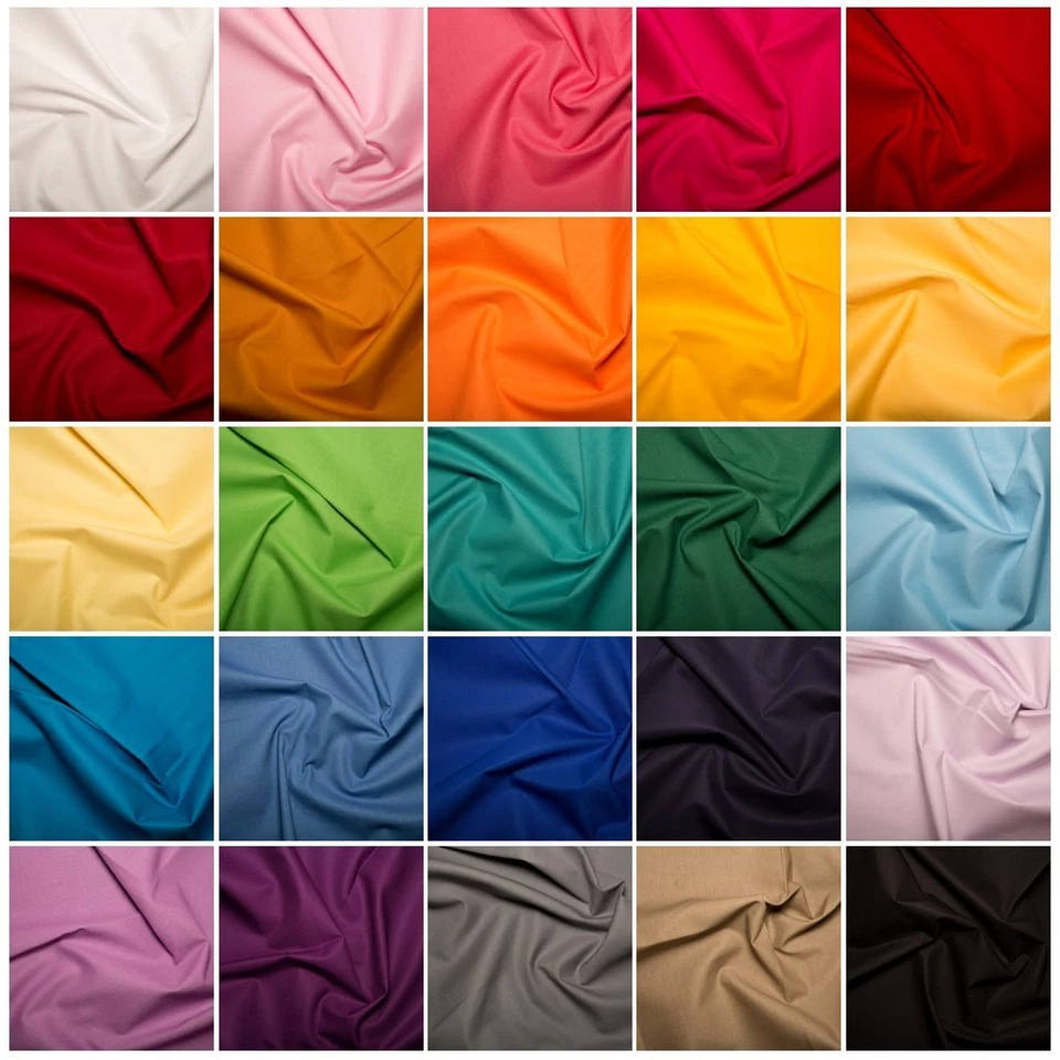 LINCOLN CRAFTS 100% Cotton Fabric - 40 Colours, 135cm, 160gsm Medium Weight Craft Cotton Fabric