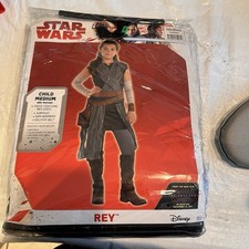 Star Wars Rey Costume Sz Kids M Halloween Cosplay Girl Jumpsuit Belt Arm Warmers