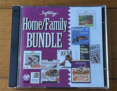 SoftKey Home/Family Bundle Including The Original Oregon Trail PC Software 1996