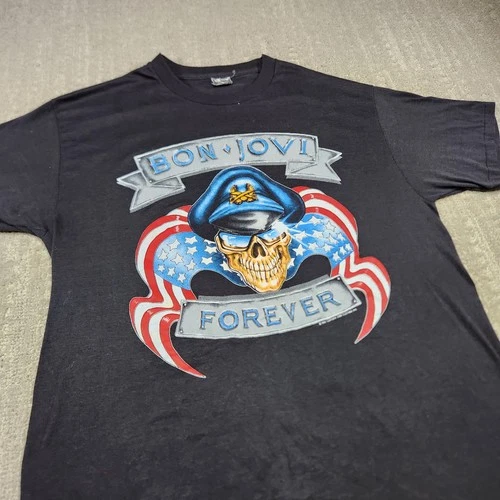 80s Bon Jovi Shirt Adult XL Band Tee The Brotherhood 1980s vintage concert t-shirt, vintage, size XL, single stitch, B+ condition