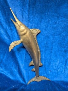 Lovely Vintage Brass Marlin Billfish Anglers Fisherman's Gift 37cm Long 0.55kg