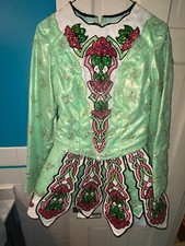 The Best Dressed Ltd Irish Dance Solo Dress Green Pink Competition Costume