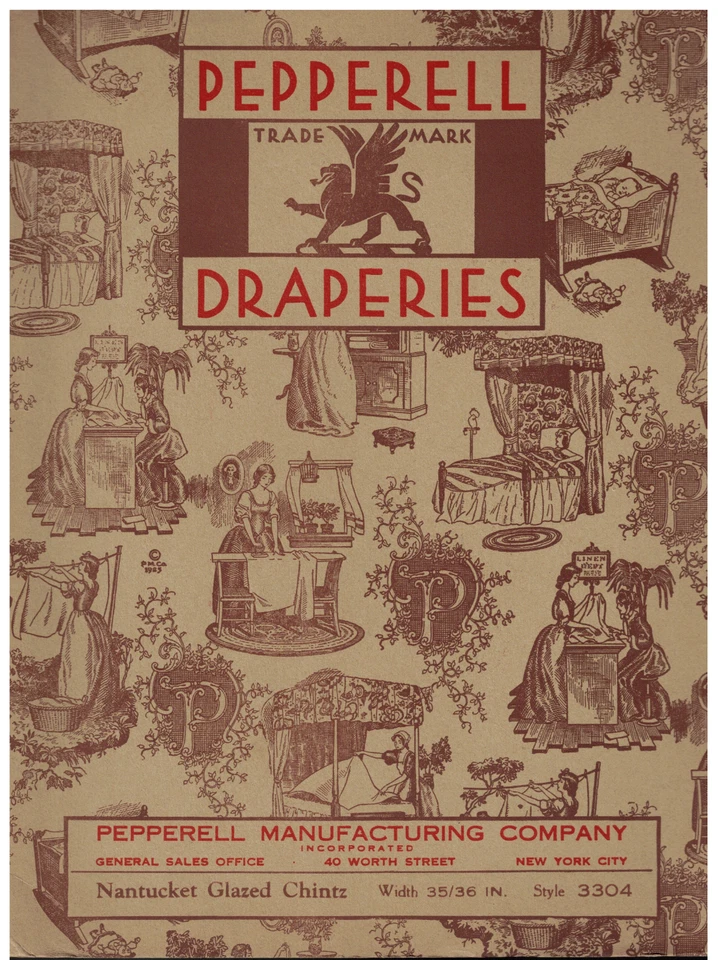 14 LIBROS DE MUESTRA DE TELA PEPPERELL CORTINAS VINTAGE AÑOS 30/CHANTUCKET ESMALTADO CHINTZ Foto 2 de 4