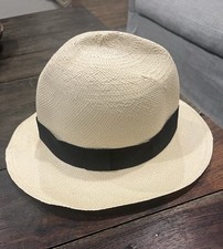 Genuine Panama Hat Montecristi Handmade Ecuador Toquilla Straw Rollable Hat 59