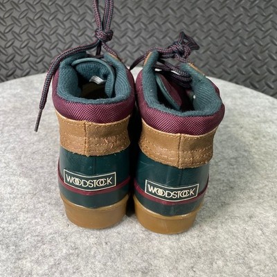 Woodstock Men\'s Green Brown Thermolite Duck Bean Boots Size 9 Outdoors Camping Woodstock Thermolite Duck Boots Green Brown Burgundy  main image 3