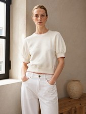 J.CREW Contrast Trim Heritage Terry Puff Slee...