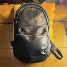 WILL Black Leather Backpack, Zip Closure, Adjustable Strap, 20x13x6. New