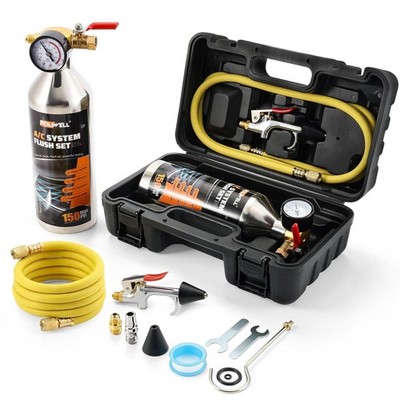 AC Flush Kit with 59'' Nylon Hose Stainless Steel Body Flush Gun Tool