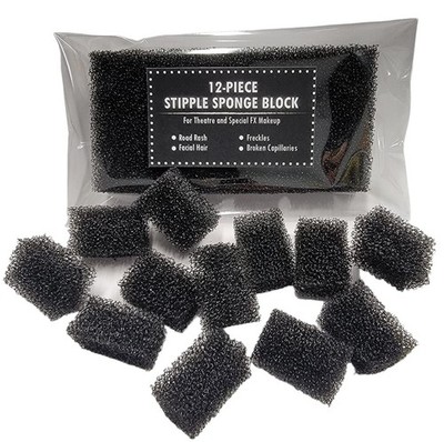 Stipple Sponge 12 Piece Block SMALL PORE- Special Effects Makeup MUST HAVE- F...