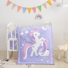 Crib Bedding Set, 3-Piece Nursery Bedding with Comforter, Crib Sheet  Skirt,...