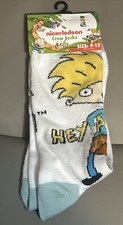 Nickelodeon Hey Arnold Crew Socks Size 9  13 NEW w/ Tags 90s Cartoon