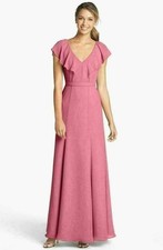 Jenny Yoo 'Cecilia' Ruffled Chiffon Long Dress Sz 16 Primrose