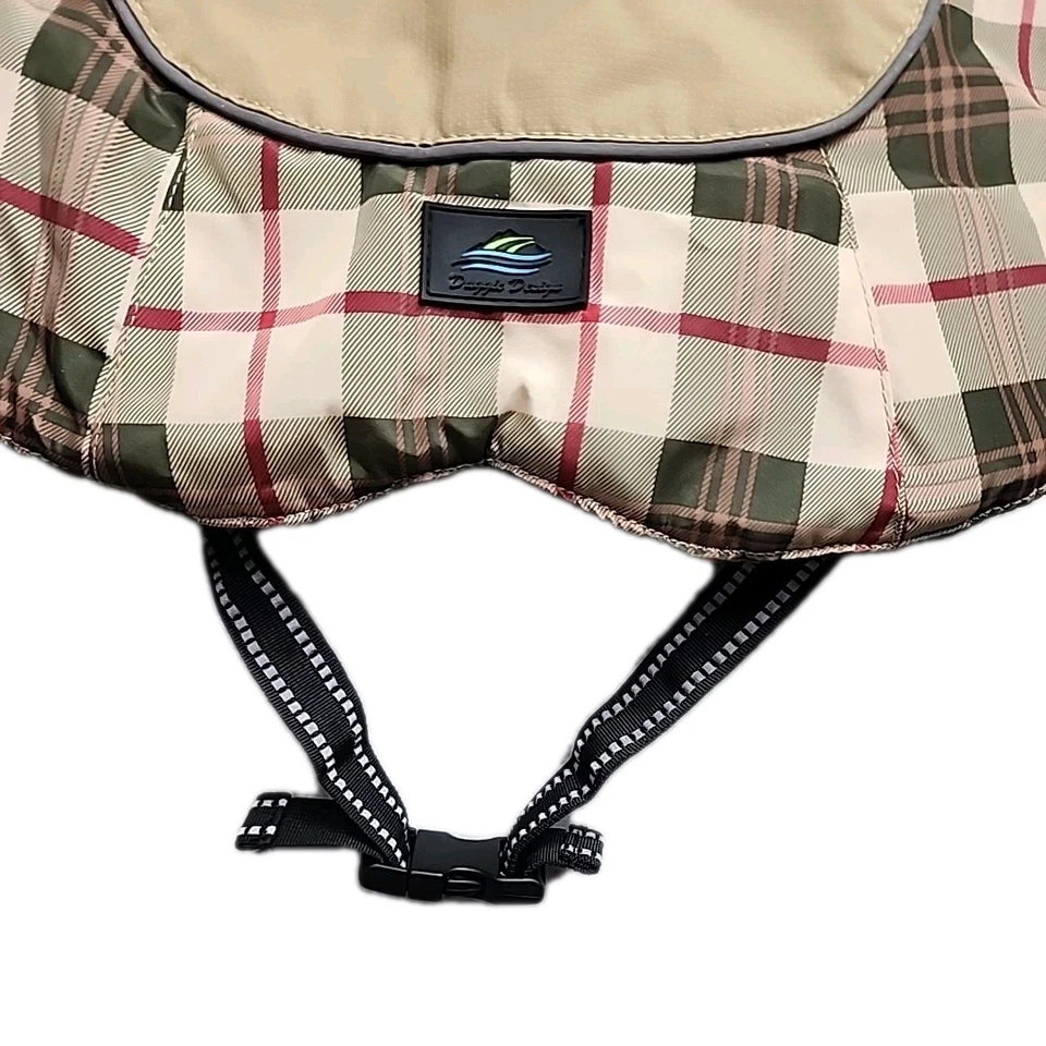  Doggie Design Alpine All-Weather Dog Coat - Beige Plaid  Small Dog - Image 3 of 4
