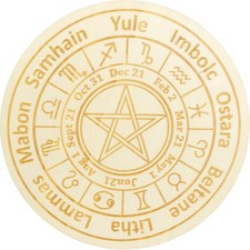 Wooden Pagan Sabbats Calendar Zodiac Crystal ...