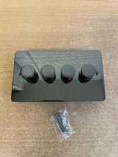 Flat Plate Black Nickel 4 Gang Dimmer 400W - 10 Amp Quad 4-Gang 2 Way