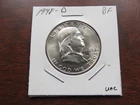 1948 D FRANKLIN HALF DOLLAR 90% SILVER RAW COIN UNC.