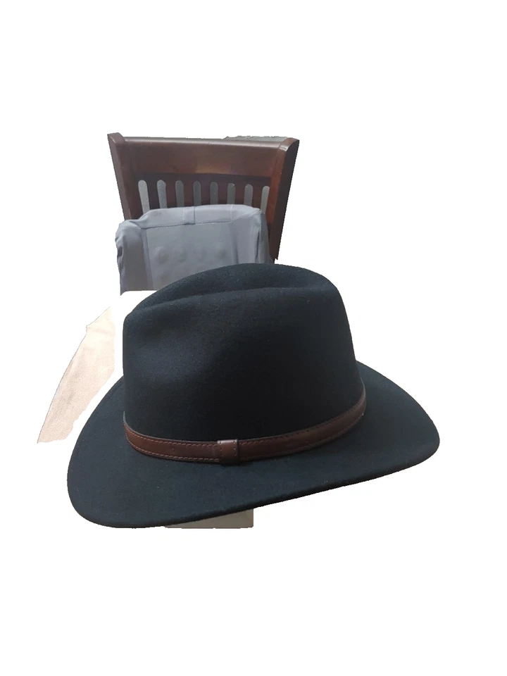 Sombrero marrón de fieltro de lana aplastable Dorfman Pacific Scala Classico Outback para hombre Foto 3 de 4