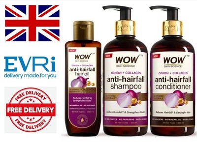 WOW Skin Science Red Onion Black Seed Collagen Ultimate Hair Care Kit 800 ml