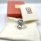 Retired Vintage James Avery Double Heart Sterling Silver Ring Size 6 1/2 Rare
