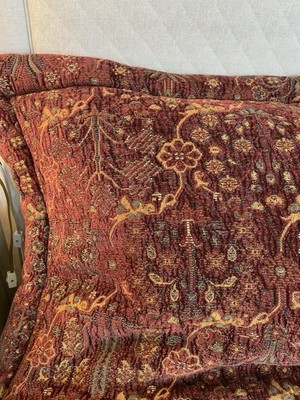 Large Burgundy Pillow Shams 2 Tapastry Euro Indian Bohemian