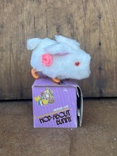 Vintage Hop About Bunny Wind-Up Furry Toy Easter Unlimited 5.5 in. White bunny